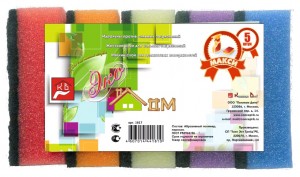 Губка для посуды Экодом "Макси" (5шт/уп) 95*65*30мм арт.1817 Концепция Быта