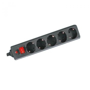 General Сетевой фильтр ПВС 3х1 5 роз. 3 м 16А черный земля, выкл. GPS-5-16-3х1-300-B 471004 (2 шт.)