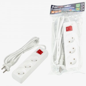 Uniel Ultra сет.удлинитель ПВС 2x0.75 3 роз. 2м 10A белый S-CU3-2B WHITE UL-00009994