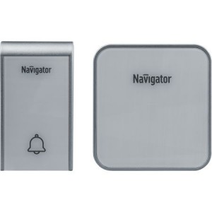 Navigator Звонок без пров IP20/IP44 65x65x70/40x19x72 пласт бел NDB-D-AC06-1V1-WН  80509