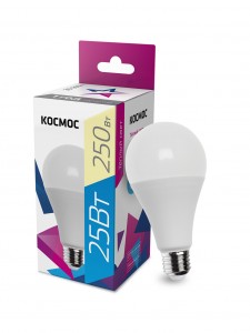 Космос ЛОН A65 E27 25W (2100lm) 3000K 2K матов. 134x65 LkecLED25wA65E2730
