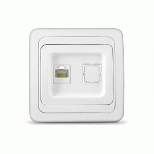 UNIVersal Валери роз. компьют. СУ 1 мест. бел. (керам. осн., RJ45) В0035