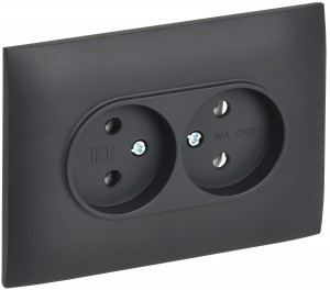 IEK SKANDY роз. СУ 2 мест. 10А титан SK-R10T SK-R20-10-K48-F