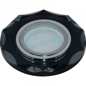 Fametto DLS-P105-2001 MR16 GU5.3 св-к встр. Peonia Круг Металл хром 95(65)x30 Стекло Черный