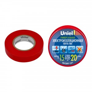 Uniel Изолента ПВХ 15/20 красная UIT-135P 20/15/01 RED