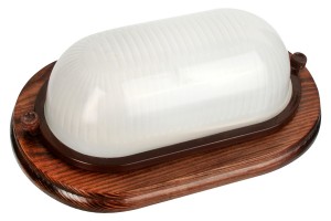 Camelion 1402D дерево/Орех св-к влагозащит. баня 120° IP54 60W E27 овал НБП 04-60-0021 УХЛ4