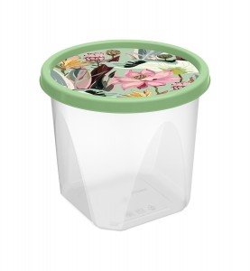 Емкость д/хранения продуктов Botanica 0,6л круглая, с декором зелен 222132818/08 Homver