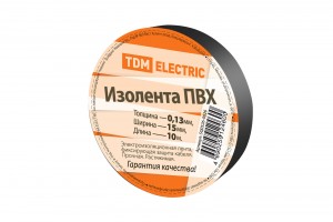 TDM Изолента ПВХ 15/10 черная (10!) SQ0526-0026