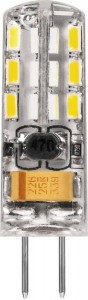 Feron G4 12V 2W(170lm) 6400K 6K прозрачная 36x10 LB-420 25859
