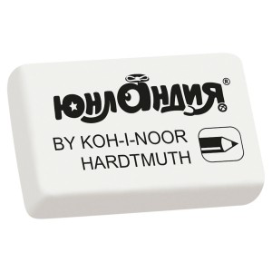 Ластик Юнландия 26х18,5х8мм, белый (аналоги KOH-I-NOOR) 300/80, Чехия 228697