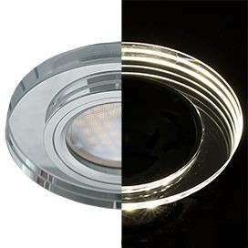 Ecola LD1650 MR16 GU5.3 св-к Стекло Круг подсветка 4K Хром/Хром 25x95 SC1650EFF