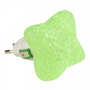 Uniel DTL-309 ночник 0.1W 1LED Звездочка зеленый/GREEN, 220V, пластик, с выкл, BL
