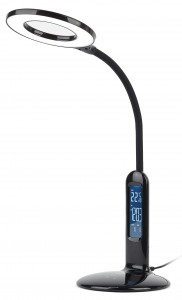 ЭРА NLED-476 св-к настольный св/д 10W 2К-6К, 5 реж., ЖК-дисп (часы,терм.), димм.сенс.,пластик,черный