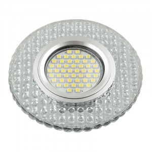 Fametto DLS-L143 GU5.3 св-к встр, Luciole стекло 95(65)x20 прозрачный/зеркал., подсветка LED3W