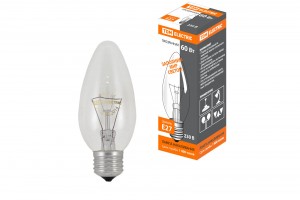 TDM лампа свеча E27 60W прозрачная (100!) SQ0332-0012
