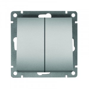UNIVersal Афина мех. выкл. СУ 2 кл., 10А, серебро (корп. ABS, пласт. осн.) A0023-S
