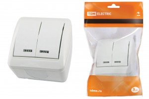 TDM Селигер выкл. ОУ 2 кл. 10А IP44 бел. (инд.) (10!) SQ1818-0004