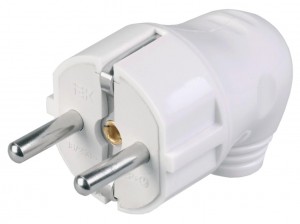 IEK вилка 16А 250В (АБС-пластик, угловая, белая, земля) EVP11-16-01-K01