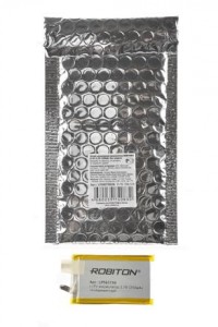 Ак-р Robiton Li-Po LP503759UN 3.7V 1250мАч без защиты PK1, расст-е между выводами 26мм, 15740