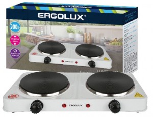 Электроплитка ERGOLUX ELX-EP04-C01, 2 конфорки, диск, 2кВт  83891