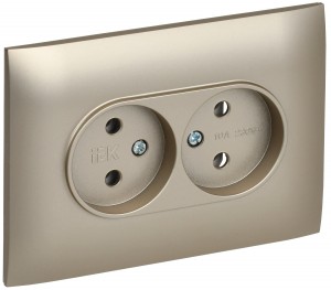 IEK SKANDY роз. СУ 2 мест. 10А шампань SK-R10Sh SK-R20-10-K37-F