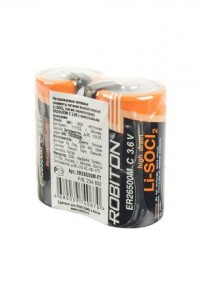 Э/п Robiton литий-тионилхлорид LiSOCl2 ER26500M-FT 3.6V R14 высокоток., лепест вывод SR2 (2!), 15710