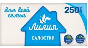 Салфетка бум. Лилия 250л (1сл.) 24*24