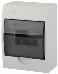 ЭРА SIMPLE бокс (корпус) пластик ЩРН-П-6 модулей навесной БЕЛЫЙ с дымчатой дверцей IP41 9029