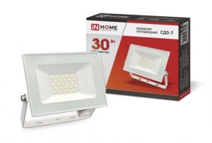 ASD/InHome прожектор св/д СДО-7  30W(2400lm) 6500K 6K 133x123x21 белый IP65 4690