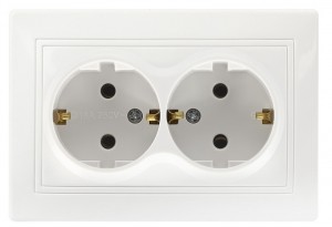 Smartbuy Венера роз. СУ 2-мест. земля 16А белая, керамика  (SBE-01w-16-S2-Z-c)