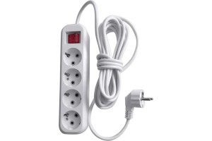 STEKKER Удлинитель 3x1, 3 роз., с/з с выкл., белый 7м, Home HM07-41-07  (У16А-003) 49361 88