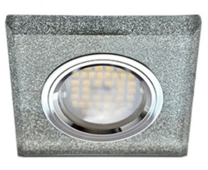 Ecola DL1651 MR16 GU5.3 св-к Квадрат Стекло Серебряный блеск/Хром 25x90x90 FS1651EFF