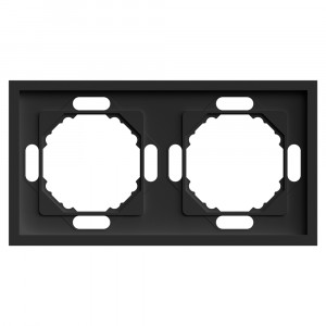 Stekker ЭМИЛИ рамка СУ 2 мест. (PC), черный уголь, soft touch PFR00-5002-05 49859