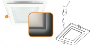 Ecola св-к встр. св/д даунлайт 9W 2700K Квадрат Стекло подсветка 2K 120x35 DJRW90ELC