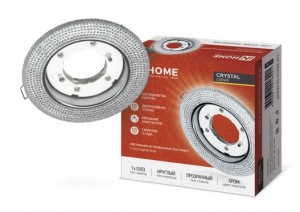 ASD/inHome GX53R-crystal R12L св-к встр. с подсветкой 122(90)x40 Прозр/ Хром 6221