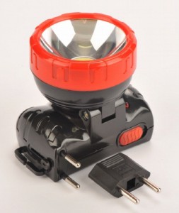 Облик фонарь налобный 2078 (акк. 4V 0.7Ah) 1св/д 3W COB (200lm), черн+красн/пласт, 2 реж, з/у