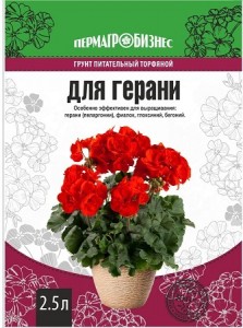 Пермагробизнес грунт д/герани 2,5л. пакет