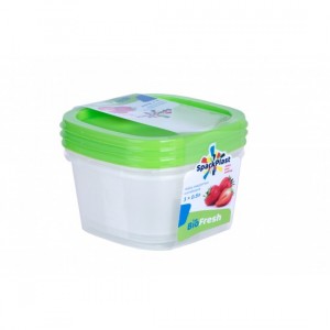 Контейнер герметичн. д/хран.продуктов BioFresh 3шт/0,5л квадрат, IS10509 Spark Plast