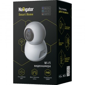 Navigator wi-fi видеокамера NSH-CAM-01-IP20-WiFi, встр. микрофон, динамик, microSD до 128Gb,, 14546