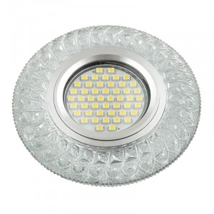 Fametto DLS-L144 GU5.3 св-к встр, Luciole стекло 95(65)x20 прозрачный/зеркал., подсветка LED3W