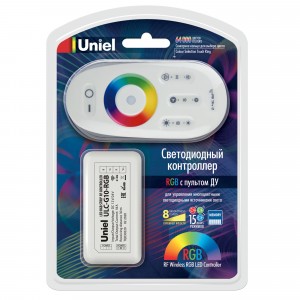 Uniel контроллер для RGB лент 12/24V, 216/432W с пультом ДУ белый ULC-G10-RGB WHITE, BL