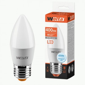 Wolta лампа св/д свеча С37 E27 5W (400lm) 6500К 6K 102x38 25WC5E27