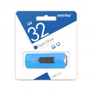 Флэш-диск (флэшка) USB Smartbuy 32GB STREAM Blue выдвижной разъем (SB32GBST-B)