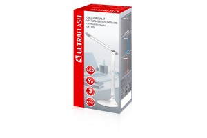 Ultraflash UF-715 C01св-к св/д настольный 9W(400lm) 4000K 3 реж. сенсор, ночник, пластик/белый