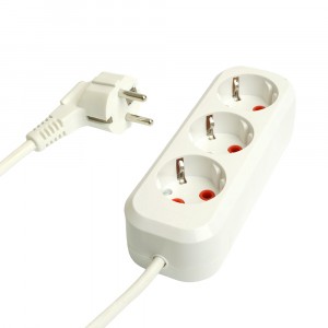 STEKKER Удлинитель 3x1, 3 роз., с/з белый 3м, Home HM06-31-03  (У10-002) 49348 78