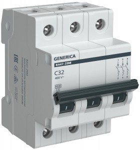 IEK GENERICA автоматический выкл. ВА47-29М 3P 32А 4,5кА х-ка C  MVA21-3-032-C-G