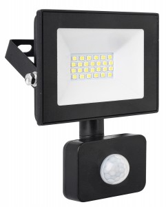 Ultraflash прожектор св/д с датч/движ. LFL-2002S C02 20W(1400lm) 6500K 6K черный 100x80x24