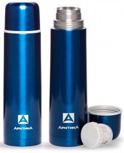 Термос Арктика 102-1000, узк. горло, 1л (синий) нерж. сталь