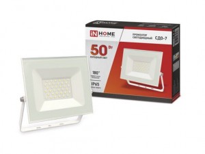 ASD/InHome прожектор св/д СДО-7  50W(4000lm) 6500K 6K 168x155x22 белый IP65 4706