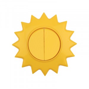 KRANZ HAPPY выкл. 2 кл., СУ Солнце, 10 А, желтый KR-78-0618